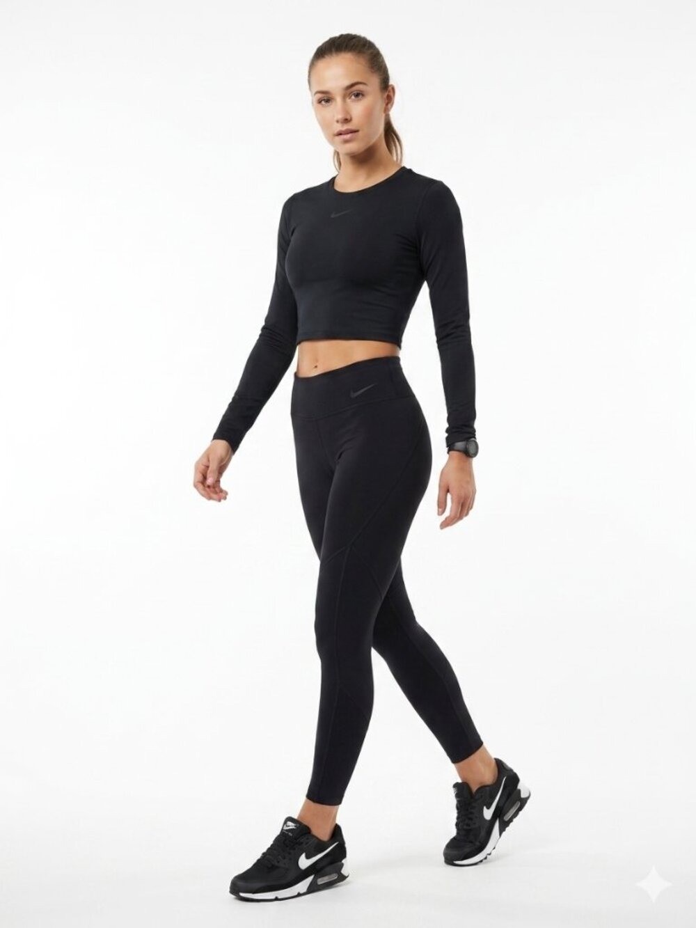 *Nike Black Dri-FIT Cropped Athletic Leggings High Rise Stretch XS